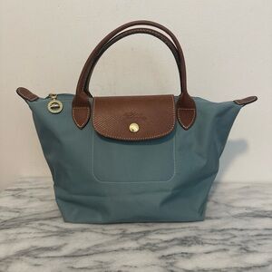 Longchamp Le Pliage celadon mini handbag